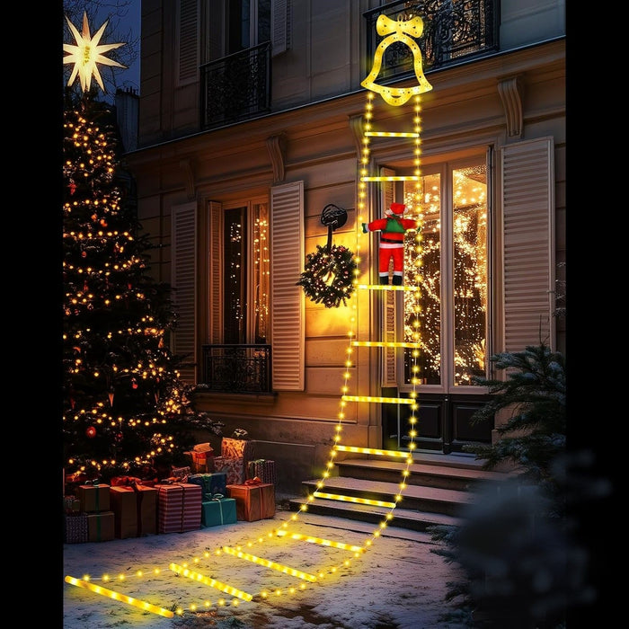 11FT Santa Claus Christmas Ladder LED Lights for Outdoor Holiday Decoration