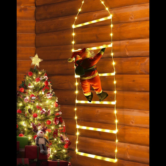 11FT Santa Claus Christmas Ladder LED Lights for Outdoor Holiday Decoration