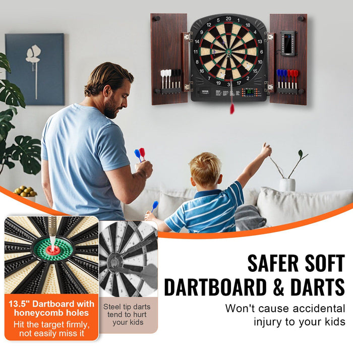 Digital Dartboard Cabinet Set with LED Display and Complete Accessories - Monsta Online