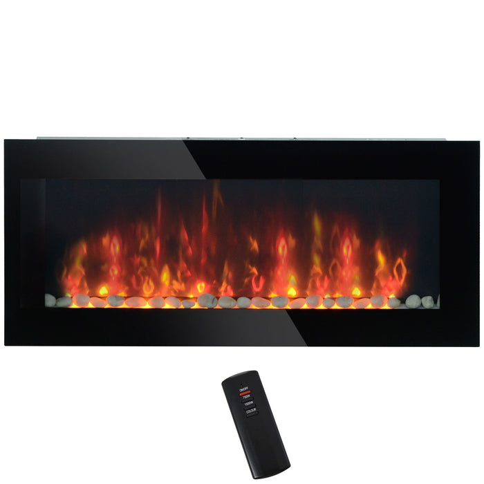 41 Inch Electric Fireplace Insert Wall Mountable with 7 Flame Colors and Remote - Monsta Online