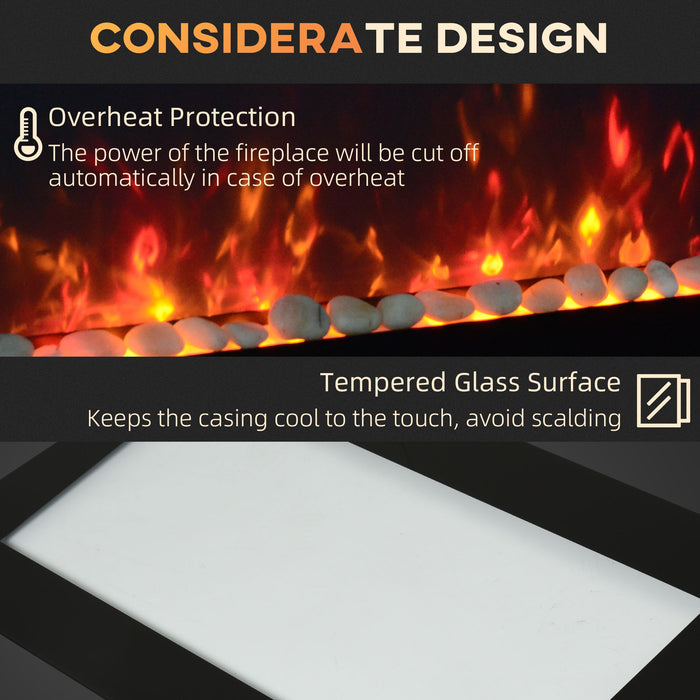 41 Inch Electric Fireplace Insert Wall Mountable with 7 Flame Colors and Remote - Monsta Online