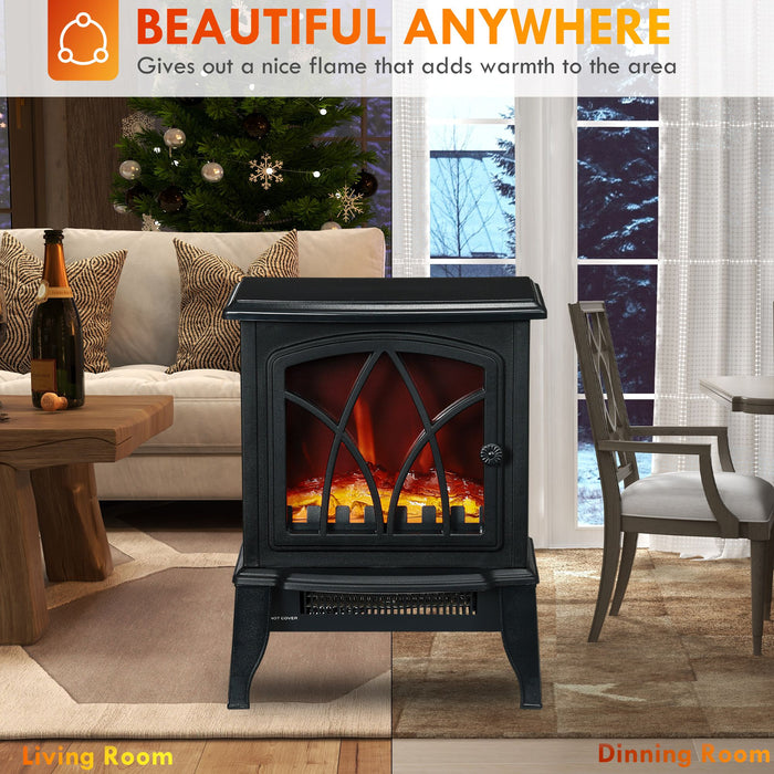 18 Inch Black Electric Fireplace Compact Heater with Adjustable Power - Monsta Online