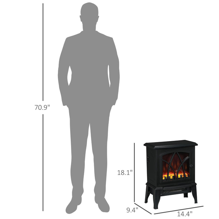 18 Inch Black Electric Fireplace Compact Heater with Adjustable Power - Monsta Online