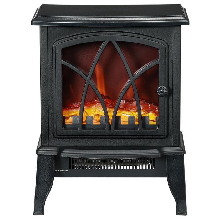 18 Inch Black Electric Fireplace Compact Heater with Adjustable Power - Monsta Online
