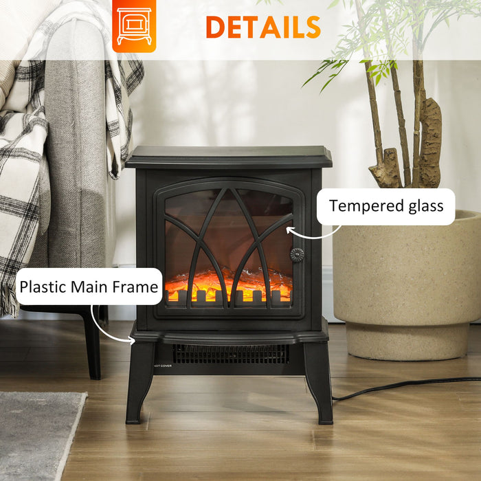 18 Inch Black Electric Fireplace Compact Heater with Adjustable Power - Monsta Online