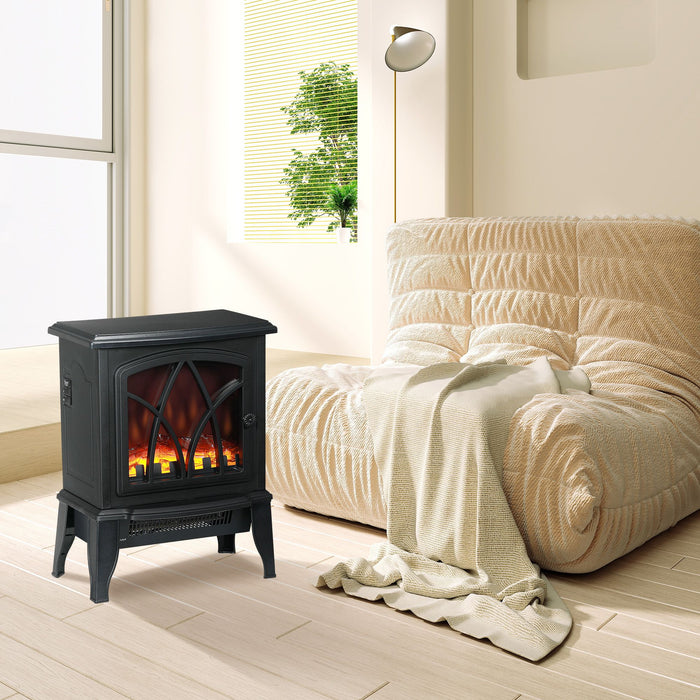 18 Inch Black Electric Fireplace Compact Heater with Adjustable Power - Monsta Online