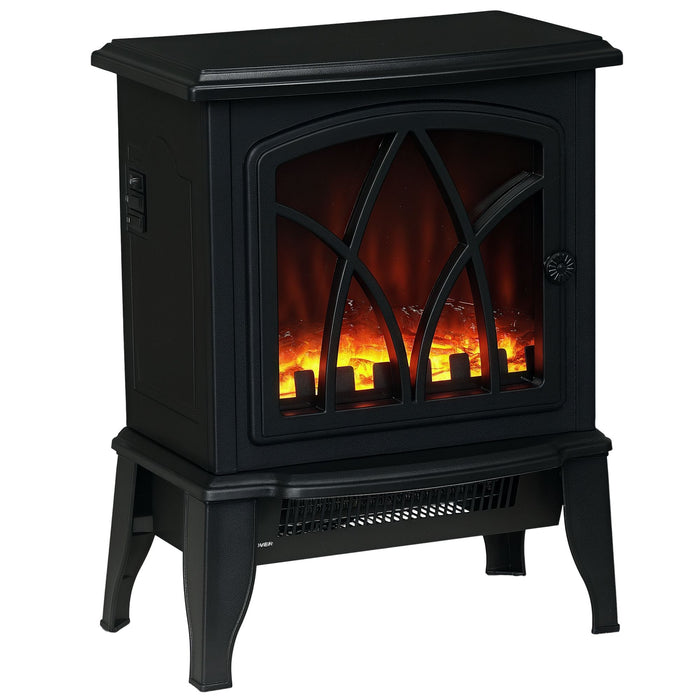 18 Inch Black Electric Fireplace Compact Heater with Adjustable Power - Monsta Online