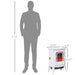 22" White Electric Fireplace Heater with Realistic Flame and Adjustable Heat - Monsta Online