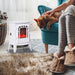 22" White Electric Fireplace Heater with Realistic Flame and Adjustable Heat - Monsta Online