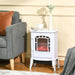 22" White Electric Fireplace Heater with Realistic Flame and Adjustable Heat - Monsta Online