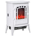 22" White Electric Fireplace Heater with Realistic Flame and Adjustable Heat - Monsta Online