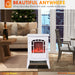 22" White Electric Fireplace Heater with Realistic Flame and Adjustable Heat - Monsta Online