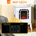 22" White Electric Fireplace Heater with Realistic Flame and Adjustable Heat - Monsta Online
