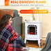 22" White Electric Fireplace Heater with Realistic Flame and Adjustable Heat - Monsta Online