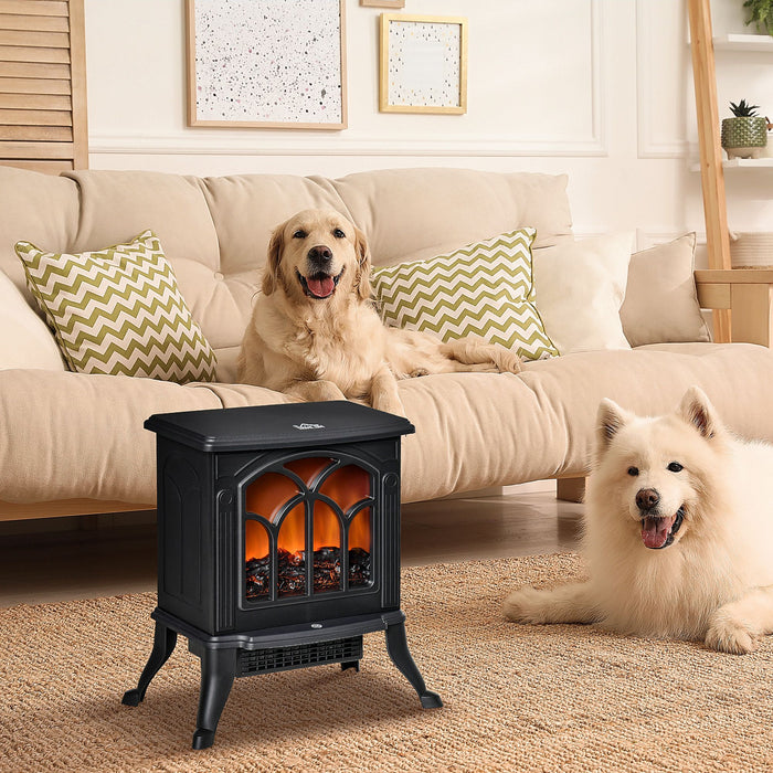 17" Black Electric Fireplace Compact Heater with Realistic Flame - Monsta Online