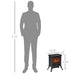17" Black Electric Fireplace Compact Heater with Realistic Flame - Monsta Online