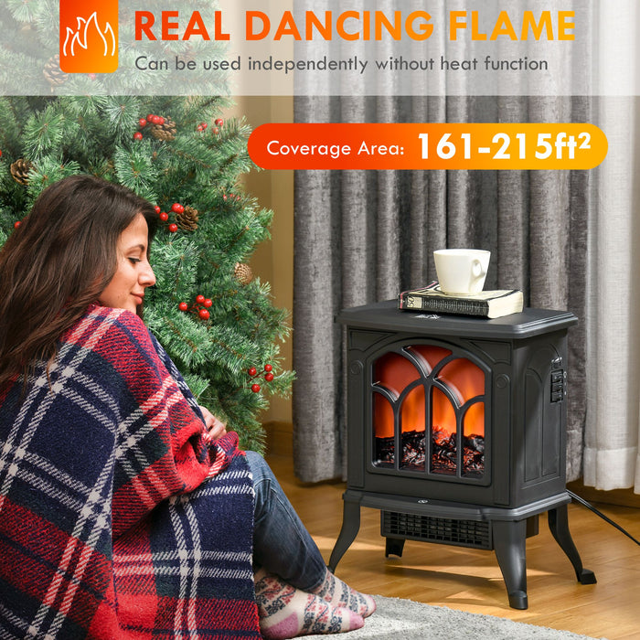 17" Black Electric Fireplace Compact Heater with Realistic Flame - Monsta Online