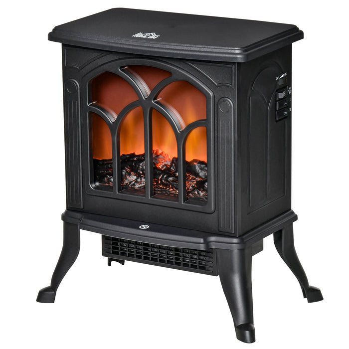 17" Black Electric Fireplace Compact Heater with Realistic Flame - Monsta Online