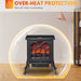 17" Black Electric Fireplace Compact Heater with Realistic Flame - Monsta Online