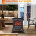 17" Black Electric Fireplace Compact Heater with Realistic Flame - Monsta Online