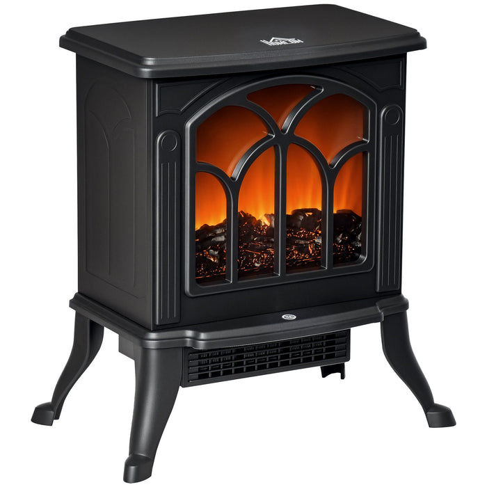 17" Black Electric Fireplace Compact Heater with Realistic Flame - Monsta Online