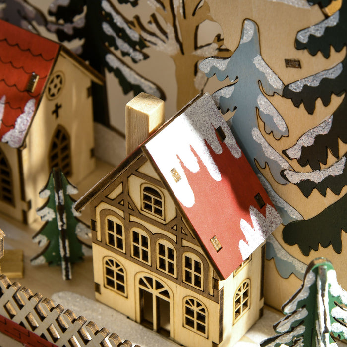 Wooden Christmas Advent Calendar Arched - Top with LED Lights and 24 Countdown Drawers - Monsta Online