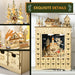 Light Up Christmas Wooden Advent Calendar Holiday Village Scene with 24 Drawers - Monsta Online