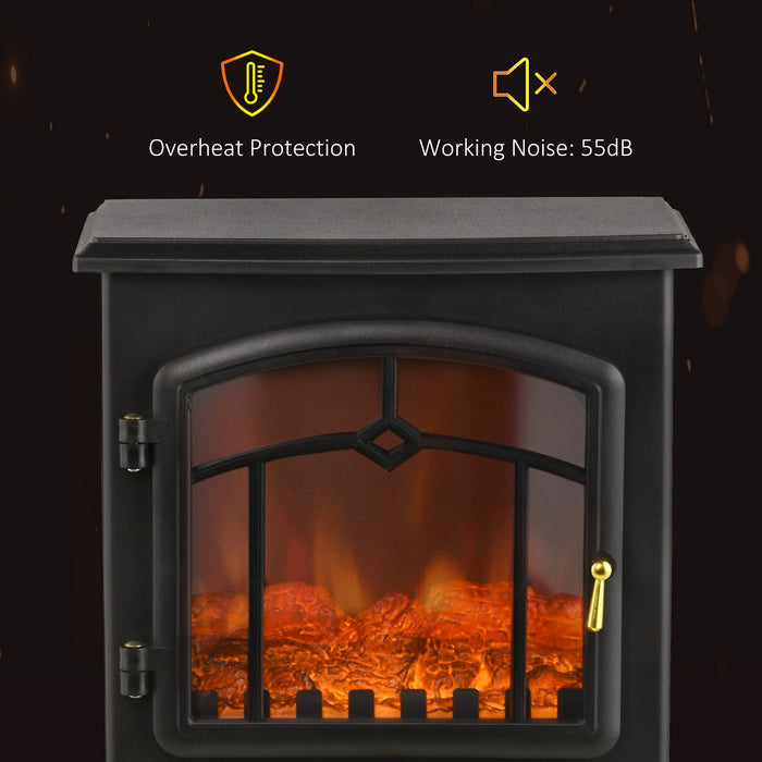 22 Inch Black Freestanding Electric Fireplace Stove with Adjustable Heat - Monsta Online