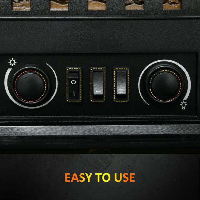 22 Inch Black Freestanding Electric Fireplace Stove with Adjustable Heat - Monsta Online