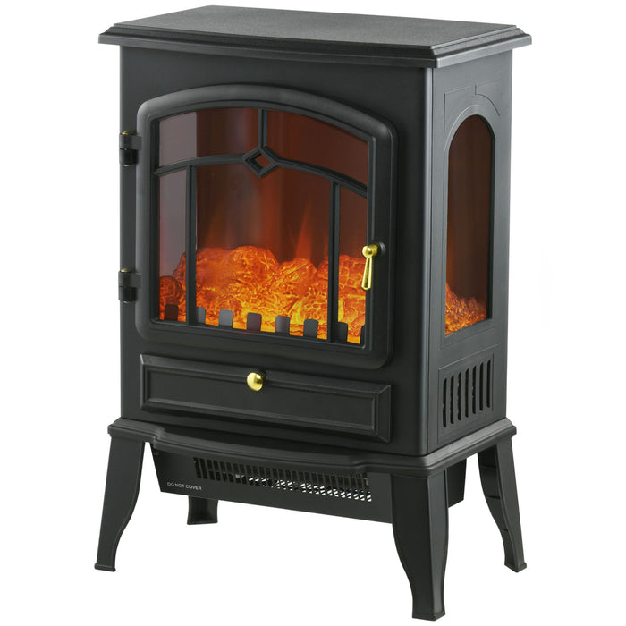 22 Inch Black Freestanding Electric Fireplace Stove with Adjustable Heat - Monsta Online
