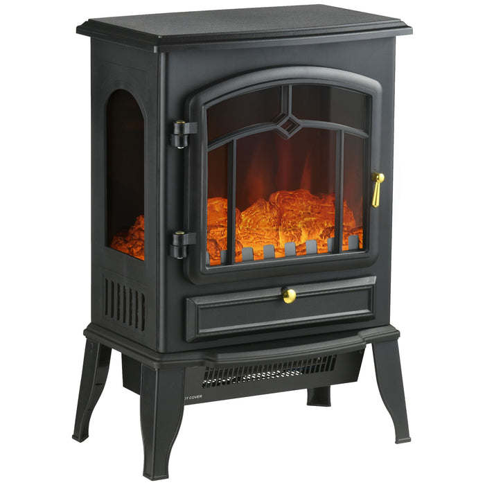 22 Inch Black Freestanding Electric Fireplace Stove with Adjustable Heat - Monsta Online