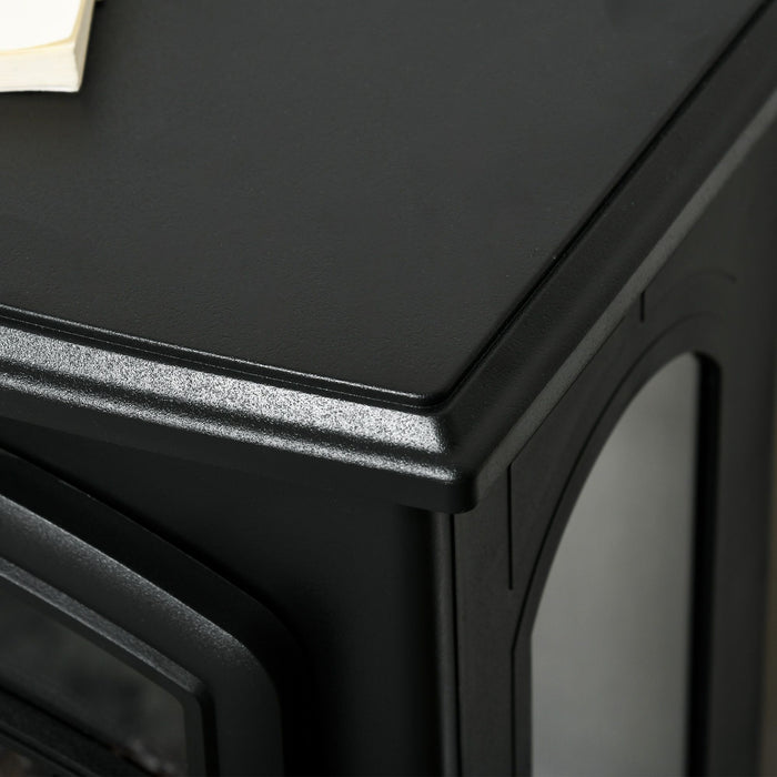 22 Inch Black Freestanding Electric Fireplace Stove with Adjustable Heat - Monsta Online