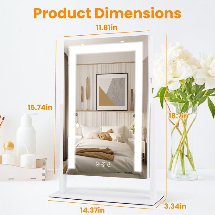 LED Makeup Vanity Mirror with Lights Dimmable Brightness and Rotation - Monsta Online
