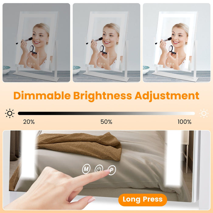 LED Makeup Vanity Mirror with Lights Dimmable Brightness and Rotation - Monsta Online