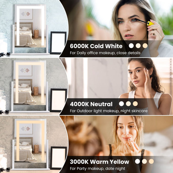 LED Makeup Vanity Mirror with Lights Dimmable Brightness and Rotation - Monsta Online