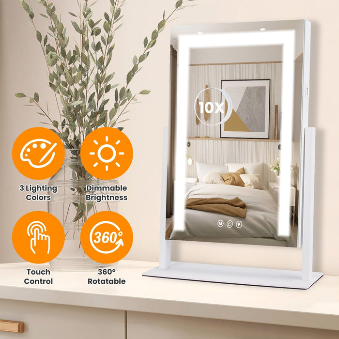 LED Makeup Vanity Mirror with Lights Dimmable Brightness and Rotation - Monsta Online