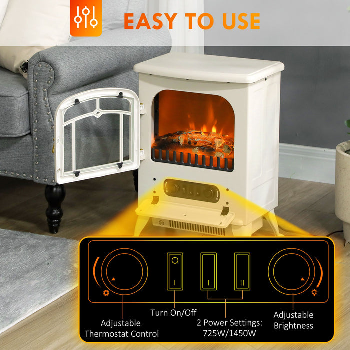 Compact Electric Fireplace Stove Heater with Adjustable Heat Settings - Monsta Online