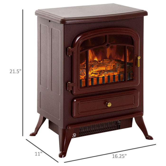 22" Red Electric Fireplace Heater Freestanding with Adjustable Heat Settings - Monsta Online