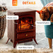 22" Red Electric Fireplace Heater Freestanding with Adjustable Heat Settings - Monsta Online