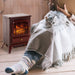 22" Red Electric Fireplace Heater Freestanding with Adjustable Heat Settings - Monsta Online