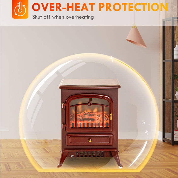 22" Red Electric Fireplace Heater Freestanding with Adjustable Heat Settings - Monsta Online