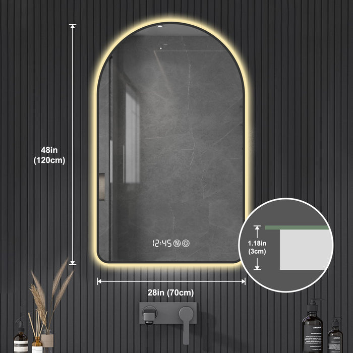 4ft Arched LED Bathroom Vanity Mirror with Anti - Fog and Dimmable Lights - Monsta Online