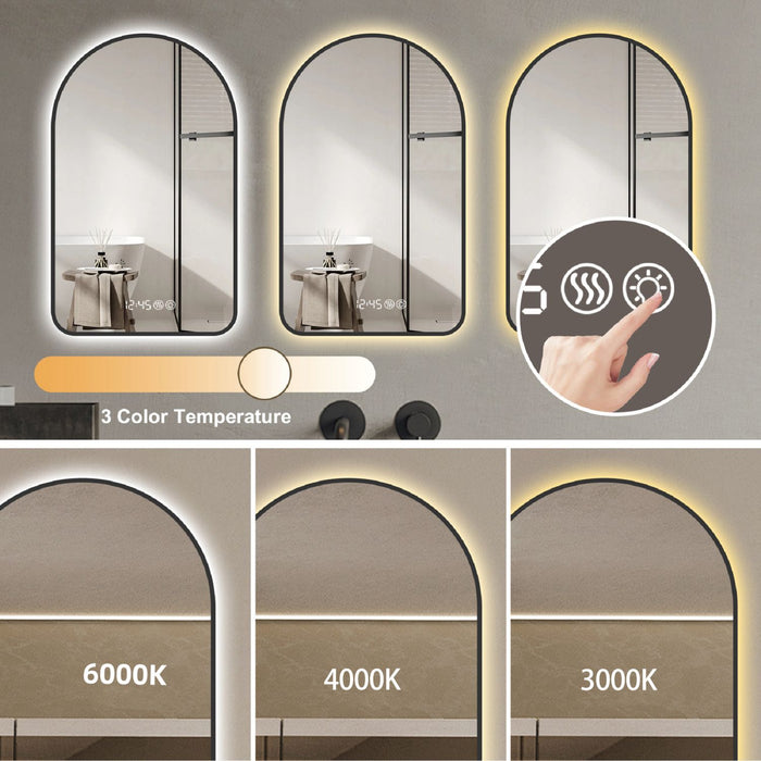 4ft Arched LED Bathroom Vanity Mirror with Anti - Fog and Dimmable Lights - Monsta Online
