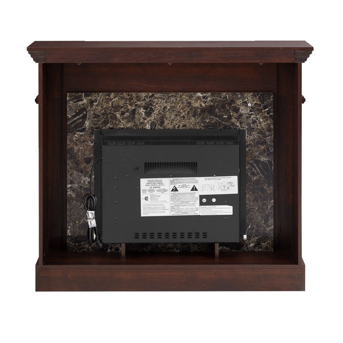 46 Inch Electric Mantel Fireplace Heater with Remote and 3 Flame Brightness Levels - Monsta Online