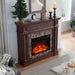 46 Inch Electric Mantel Fireplace Heater with Remote and 3 Flame Brightness Levels - Monsta Online