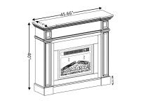 46 Inch Electric Mantel Fireplace Heater with Remote and 3 Flame Brightness Levels - Monsta Online