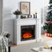46 Inch White Electric Fireplace with Mantel and Remote Control - Monsta Online