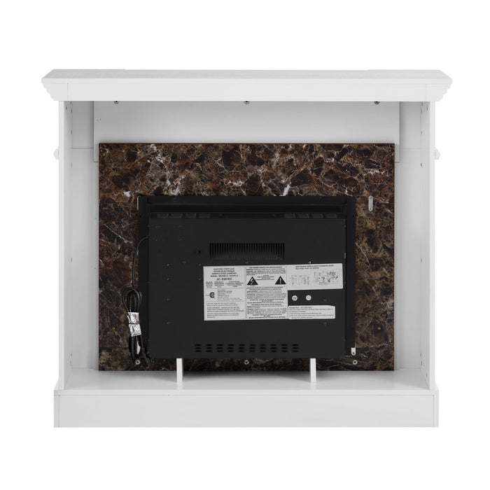 46 Inch White Electric Fireplace with Mantel and Remote Control - Monsta Online