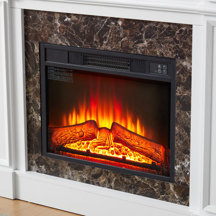 46 Inch White Electric Fireplace with Mantel and Remote Control - Monsta Online