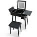 Black Vanity Desk with Flip - Up Lighted Mirror, Charging Station and Cushioned Stool - Monsta Online